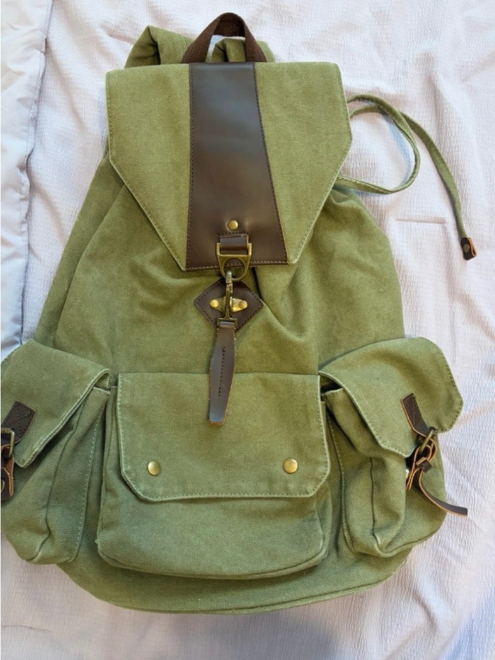 Canvas and Leather Backpack